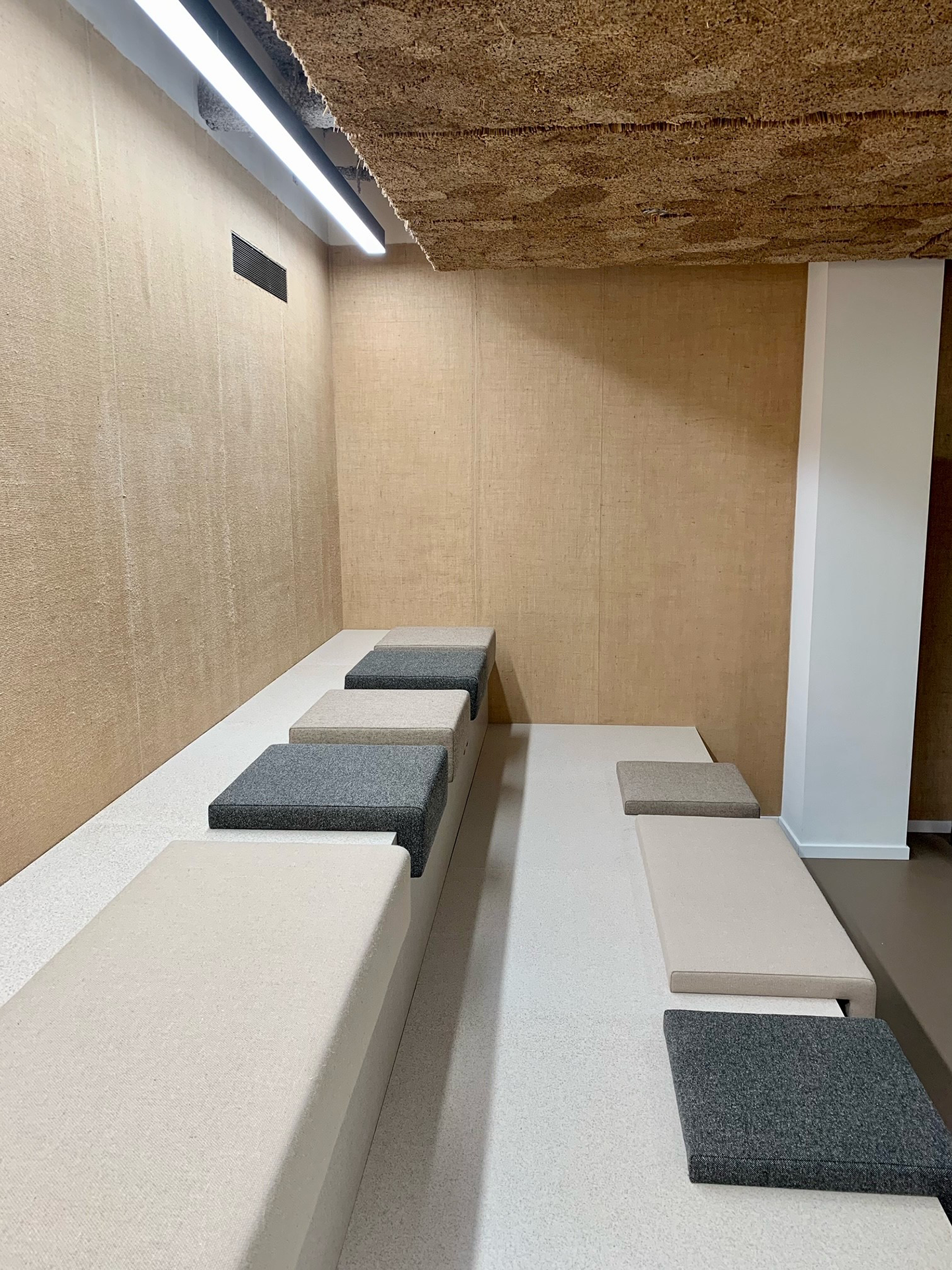 Geluiddempend riet aan het plafond