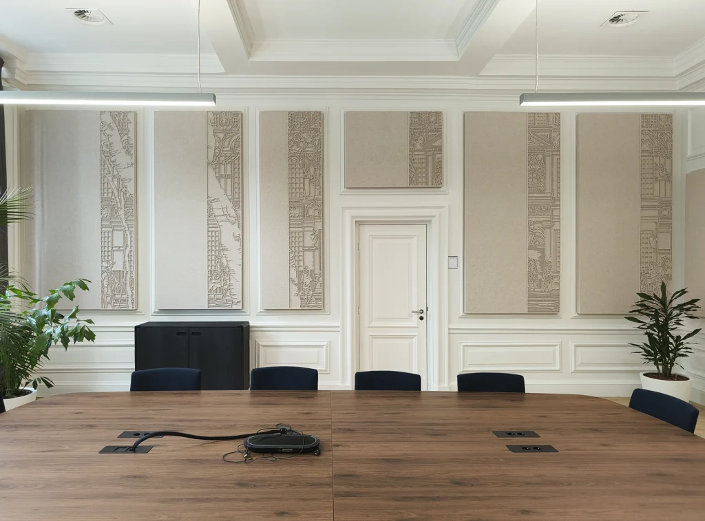 Verschillende geluiddempende akoestische panelen